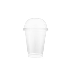 12 Oz PET Clear Juice Cup 91 Diameter and Dome Lid with Hole (500 Pieces) 28th Anniversary Combo - hotpackwebstore.com - Plastic Products