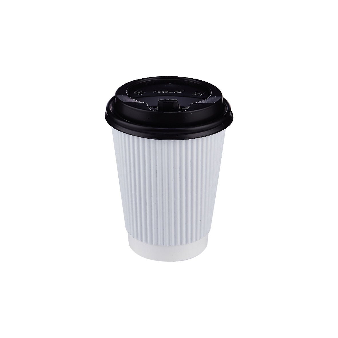 12 Oz White Ripple Paper Cup With Lid 10 Pieces - hotpackwebstore.com - Ripple Paper Cups