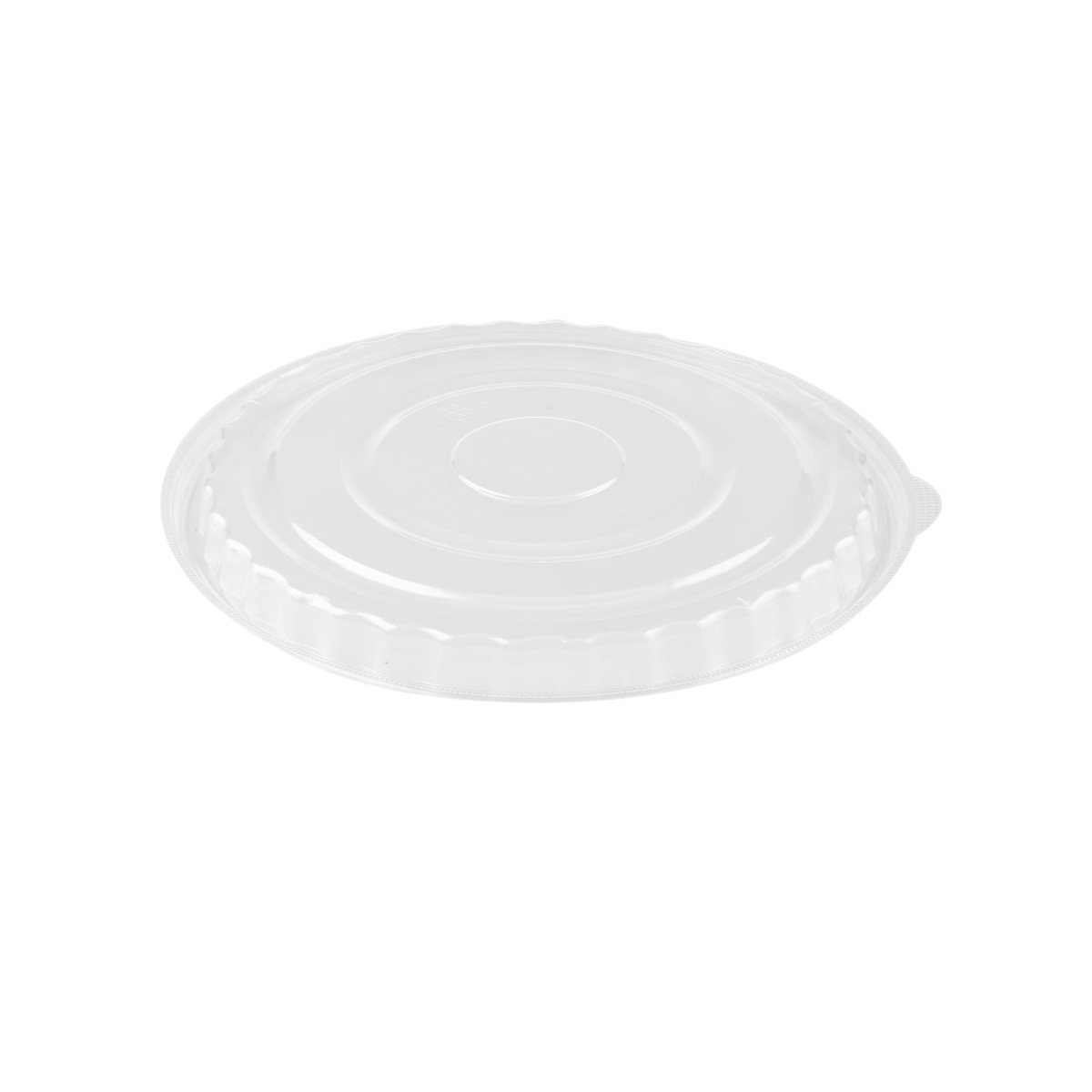 150 Pieces Black Base Round Ribbed Container With Lid 48 Oz - hotpackwebstore.com - Black Base Containers