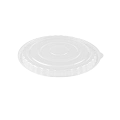 150 Pieces Black Base Round Ribbed Container With Lid 48 Oz - hotpackwebstore.com - Black Base Containers