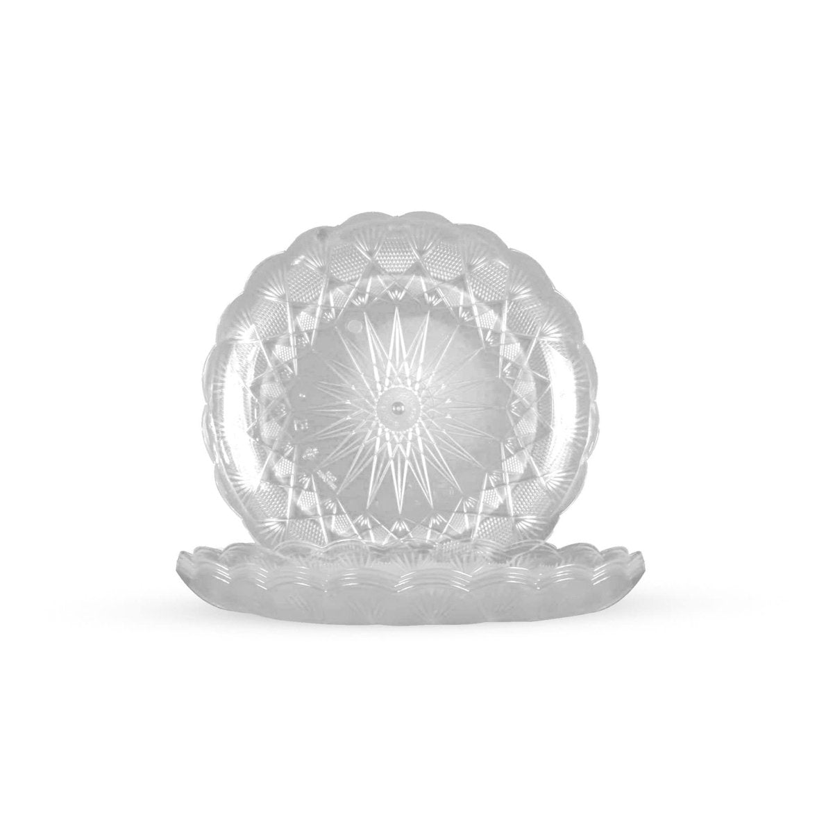 21 cm Round Crystal Design Plate 10 kg - hotpackwebstore.com - Plastic Crystal Plates
