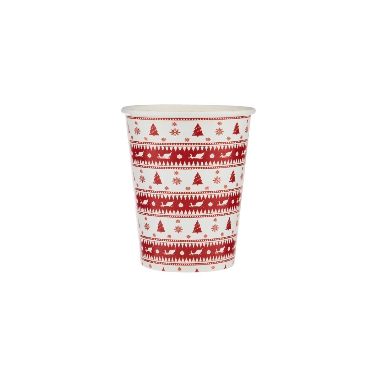 25 Pieces 8 Oz Red and White Single Wall Paper Cups
