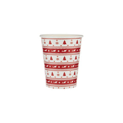 25 Pieces 8 Oz Red and White Single Wall Paper Cups