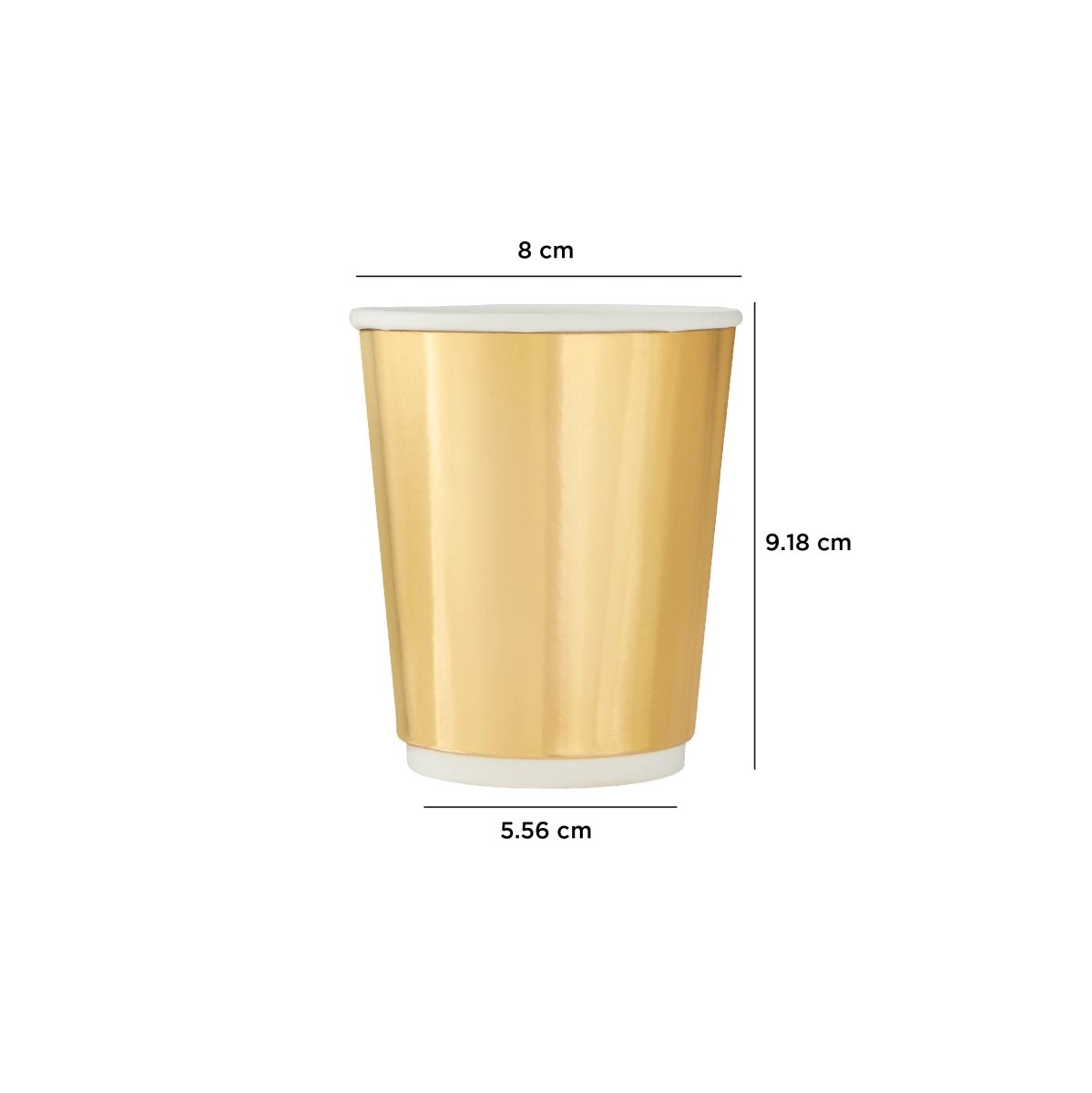 8 Oz Gold Paper Cups Double Wall - hotpackwebstore.com - Double Wall Paper Cups