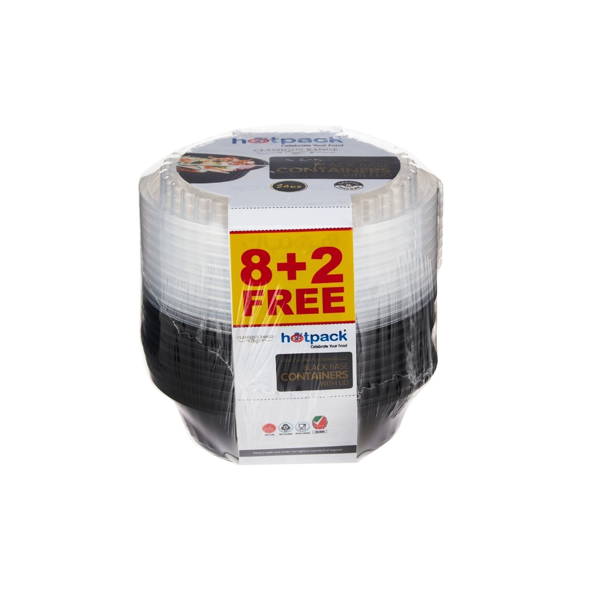 8+2 Offer Black Base Round Container 24 oz - hotpackwebstore.com -