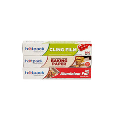 Special Offer Cling Film + Baking Paper + Aluminum Foil Roll Combo Pack - hotpackwebstore.com