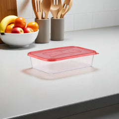 Clear Rectangular Heavy Duty Microwave Container with Color Lids - hotpackwebstore.com