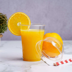 Dome Lid With Hole for PET Juice Cup 4/8/10 Oz 78 mm Diameter - hotpackwebstore.com