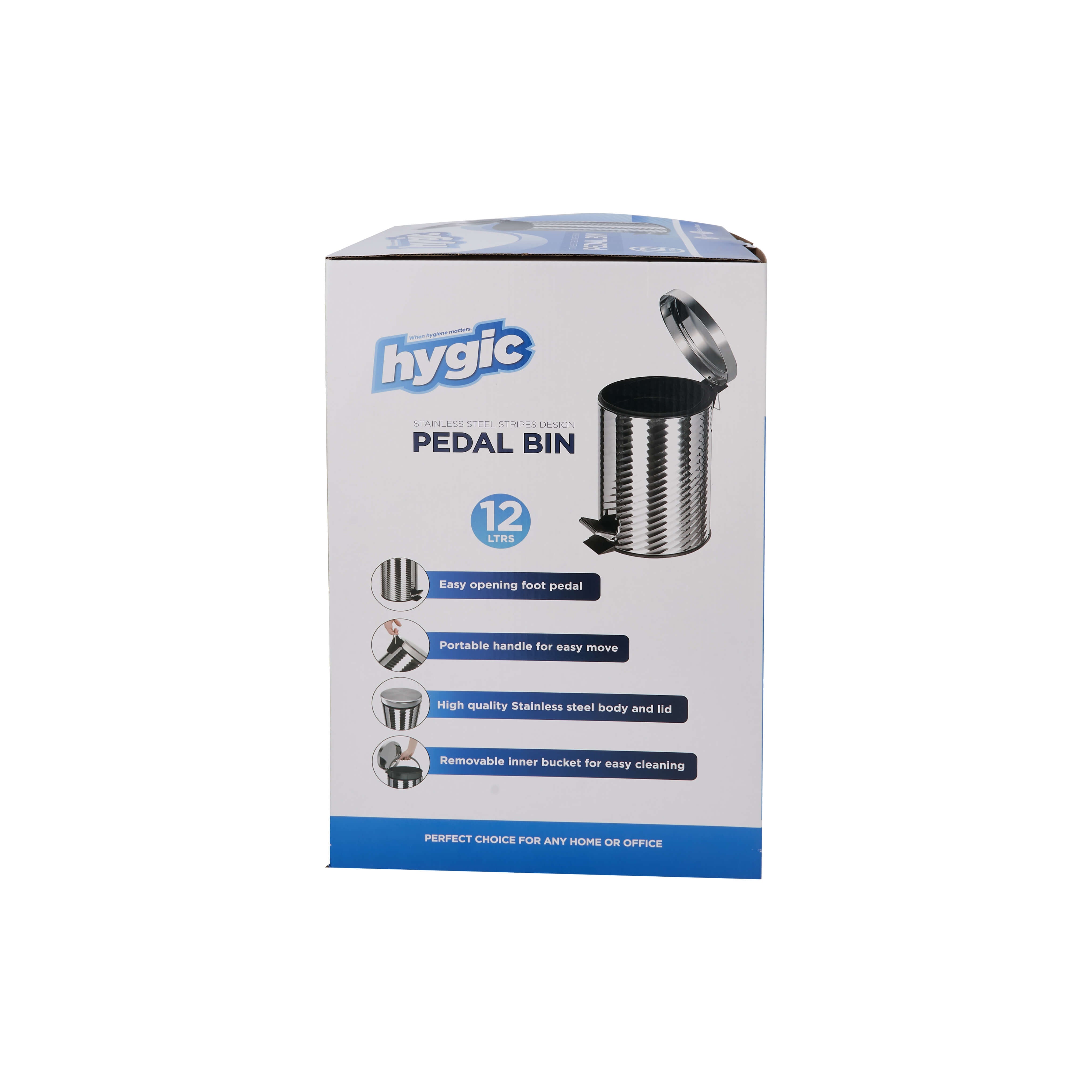 Hygic Stainless Steel Pedal Bin | Dust Bin - hotpackwebstore.com - Pedal Bin