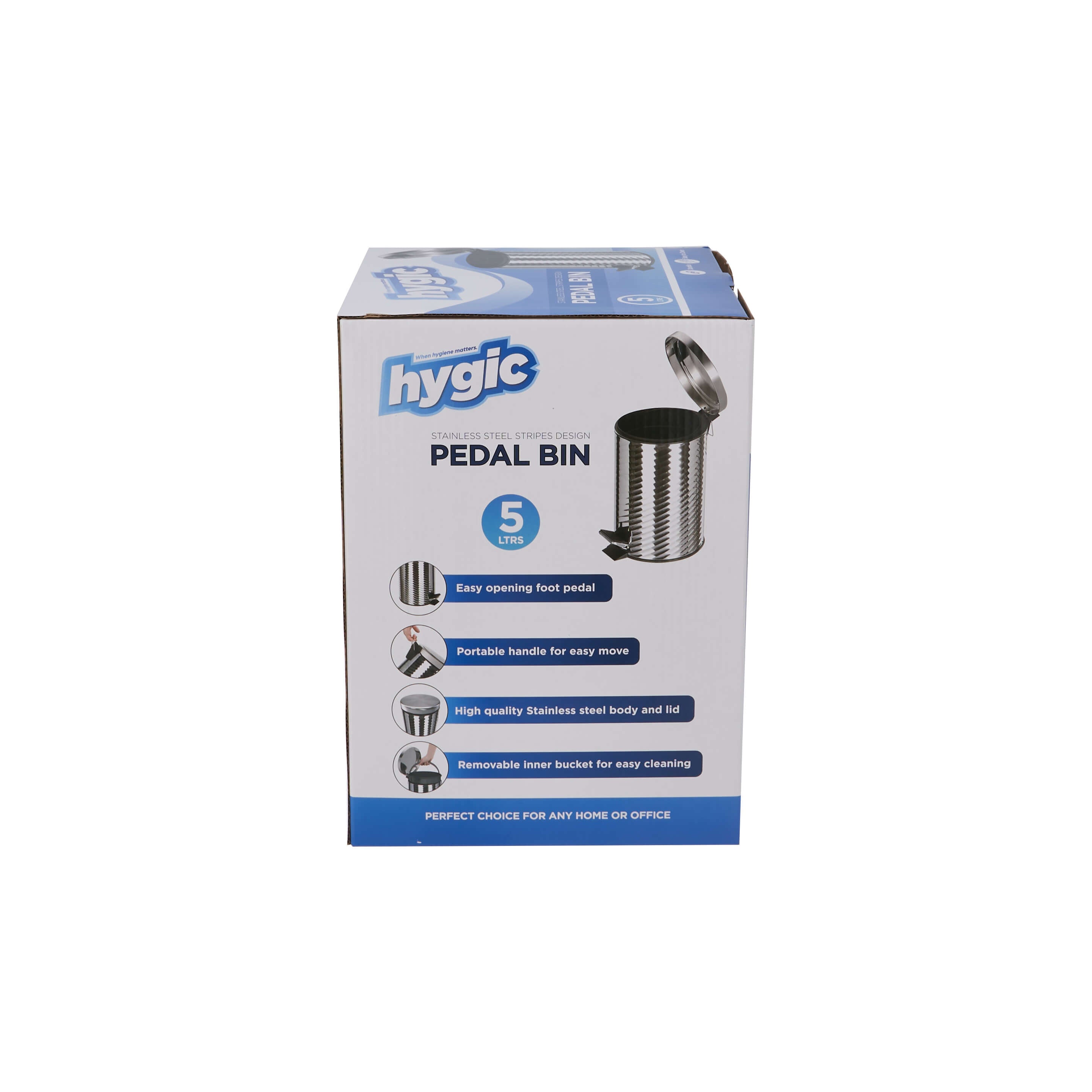 Hygic Stainless Steel Pedal Bin | Dust Bin - hotpackwebstore.com - Pedal Bin