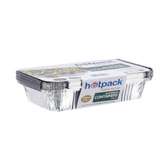 Aluminium Containers with Lid  8389 ( 890 CC ) 10 Pieces - hotpackwebstore.com