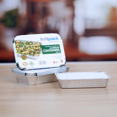Aluminium Containers with Lid  8389 ( 890 CC ) 10 Pieces - hotpackwebstore.com