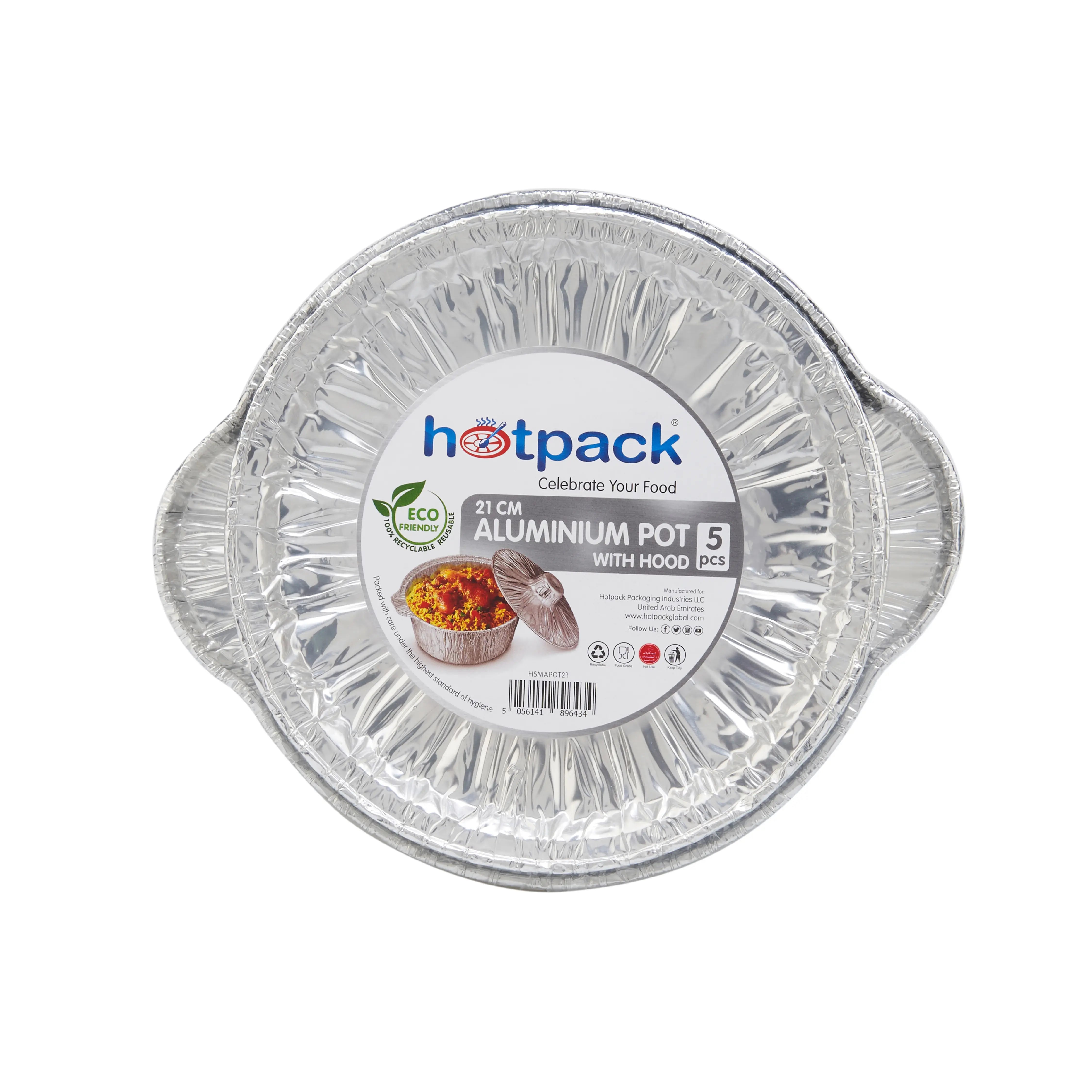 Aluminium Pot With Lid 5 pieces - hotpackwebstore.com