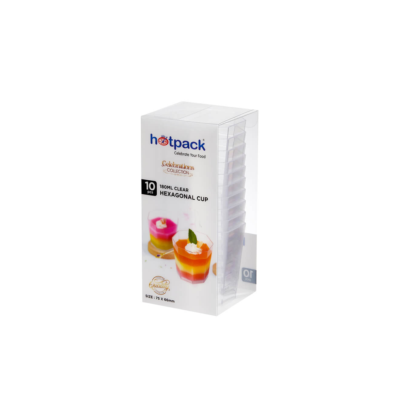 Clear Hexaganal Plastic Dessert Cup - hotpackwebstore.com