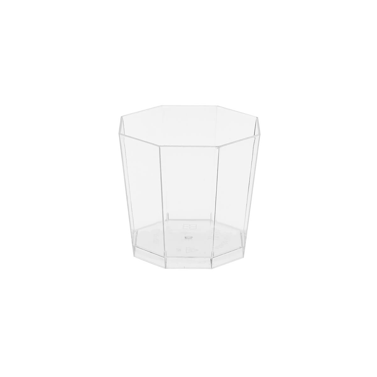 Clear Hexaganal Plastic Dessert Cup - hotpackwebstore.com