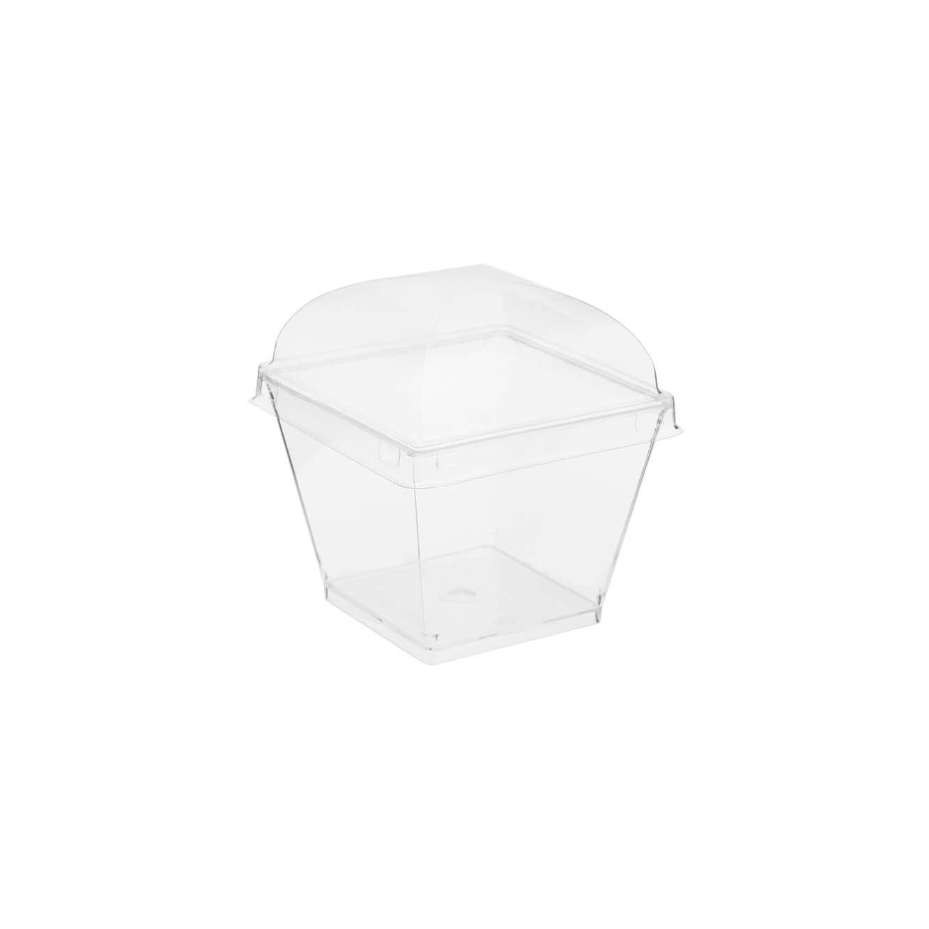 Clear Square Plastic Dessert Cup With Lid - hotpackwebstore.com
