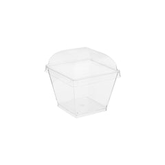 Clear Square Plastic Dessert Cup With Lid - hotpackwebstore.com