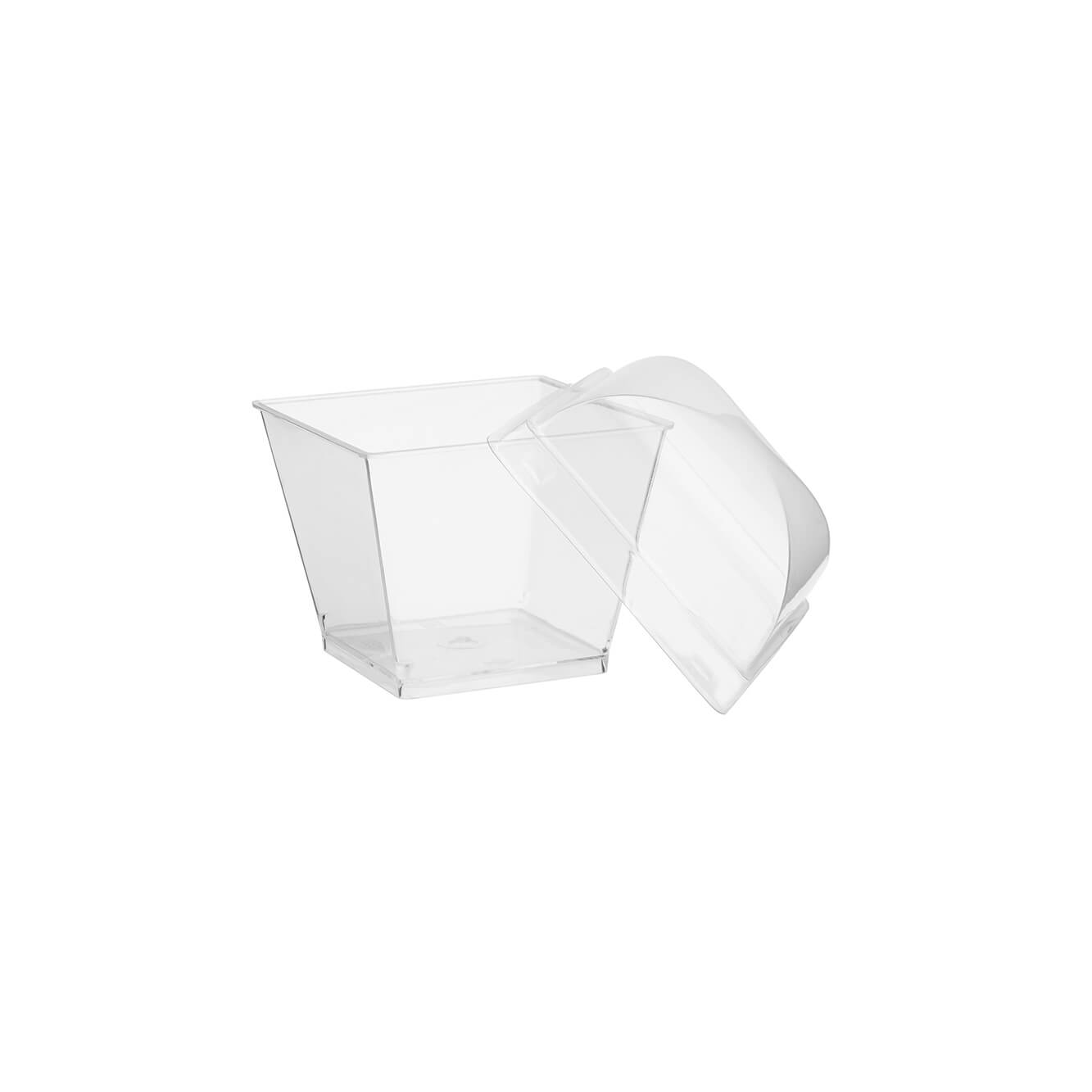 Clear Square Plastic Dessert Cup With Lid - hotpackwebstore.com