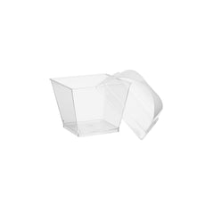 Clear Square Plastic Dessert Cup With Lid - hotpackwebstore.com