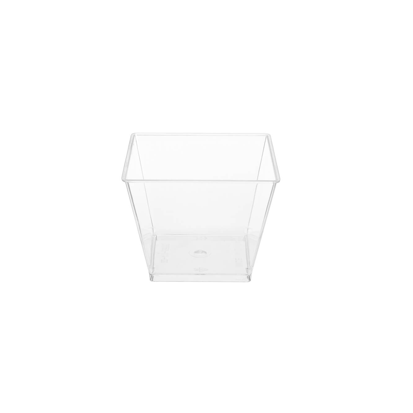 Clear Square Plastic Dessert Cup With Lid - hotpackwebstore.com