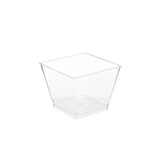 Clear Square Plastic Dessert Cup With Lid - hotpackwebstore.com