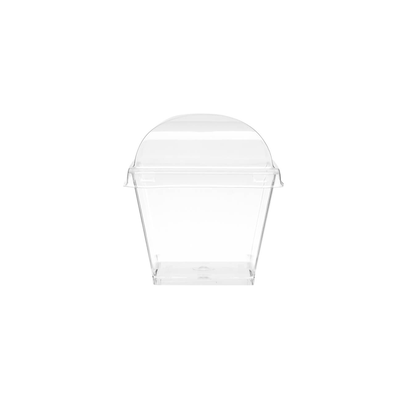 Clear Square Plastic Dessert Cup With Lid - hotpackwebstore.com