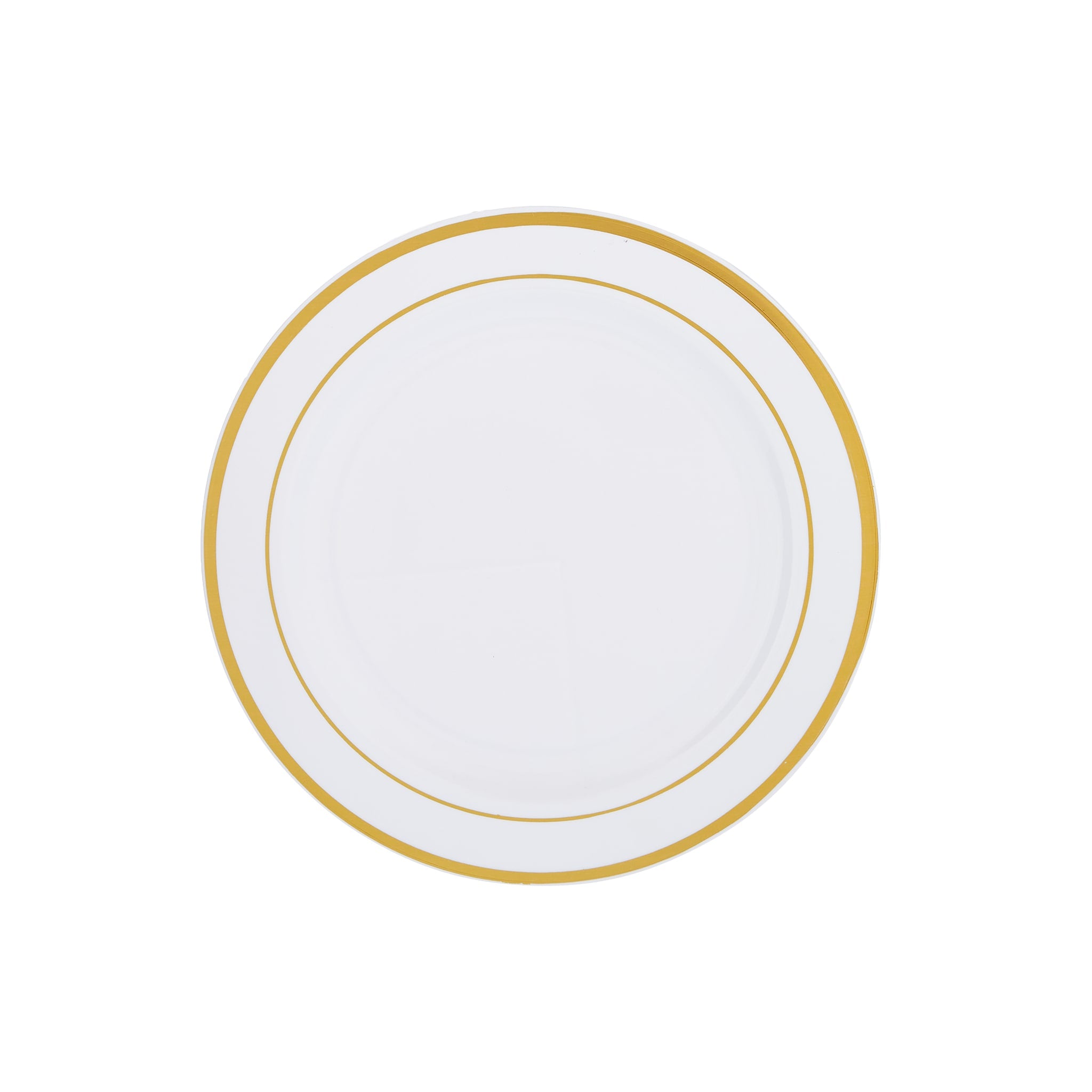 White Round Plate With Gold Rim 10 Pieces - hotpackwebstore.com