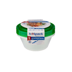Round Ribbed Microwave Bowl With Color Lid - hotpackwebstore.com - Microwavable Containers