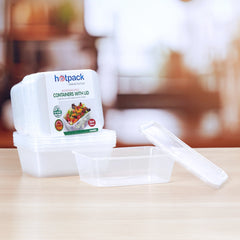 Microwaveable Container 750 ML With Lid 5 Pieces - hotpackwebstore.com