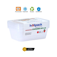 Microwaveable Container 750 ML With Lid 5 Pieces - hotpackwebstore.com