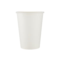 Single Wall White Paper Cup With Black Lid - hotpackwebstore.com