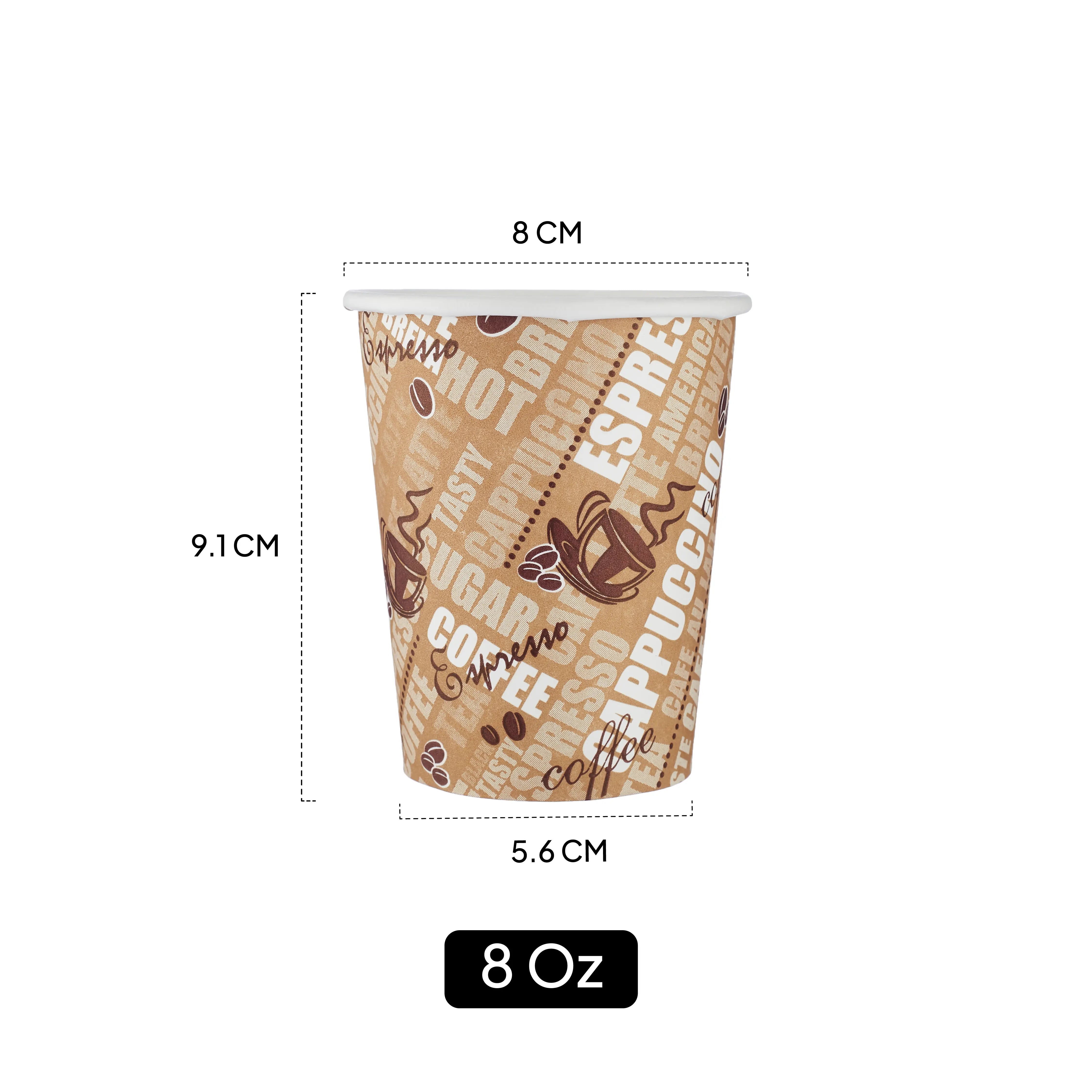 Single Wall Printed Paper Cup 20 Pieces - hotpackwebstore.com