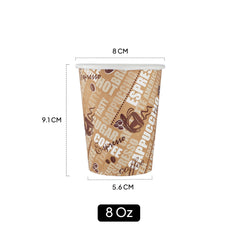 Single Wall Printed Paper Cup 20 Pieces - hotpackwebstore.com