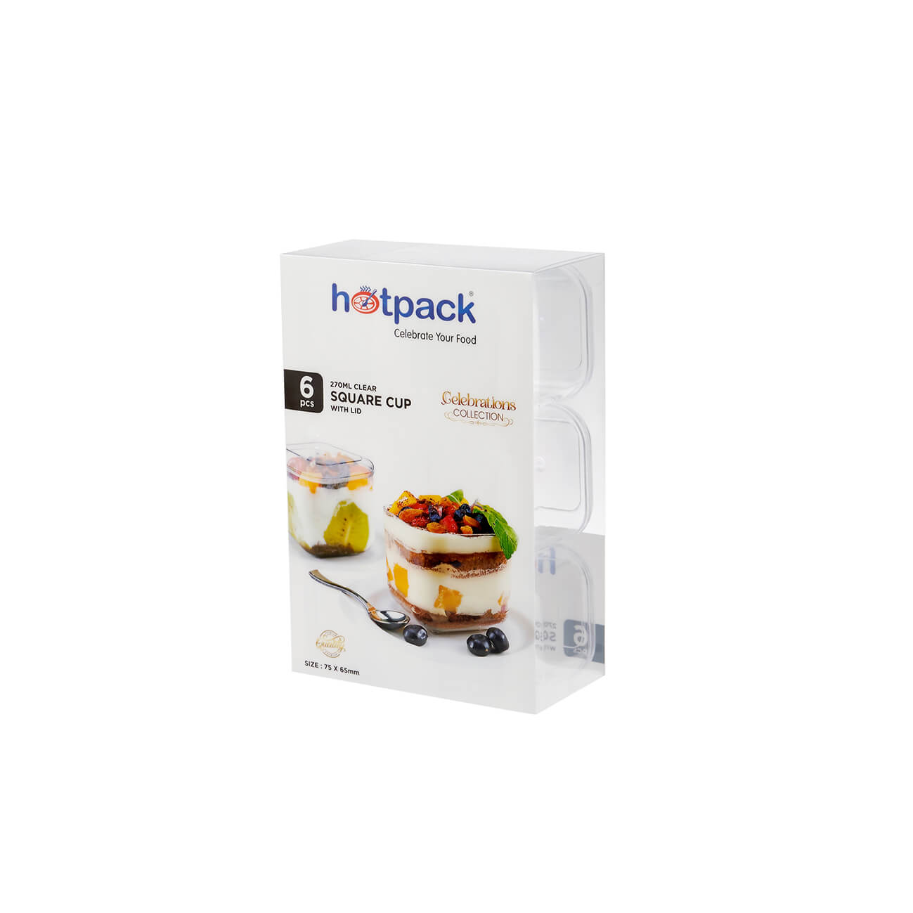 Clear Square Plastic Dessert Cup With Lid - hotpackwebstore.com