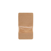 Kraft Resealable Paper Bag With Window 50 Pieces - hotpackwebstore.com