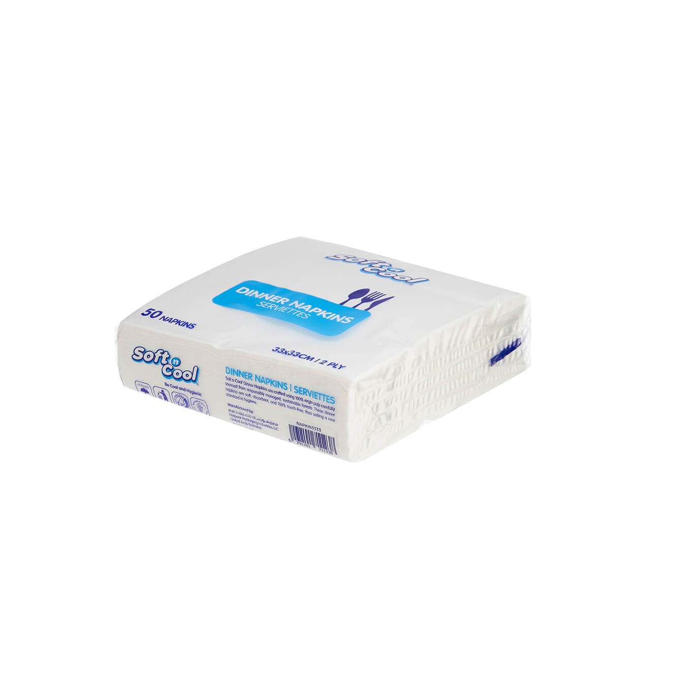 Soft n Cool Paper Folded Dinner Napkin 33 X 33 cm 2000 Pieces - hotpackwebstore.com