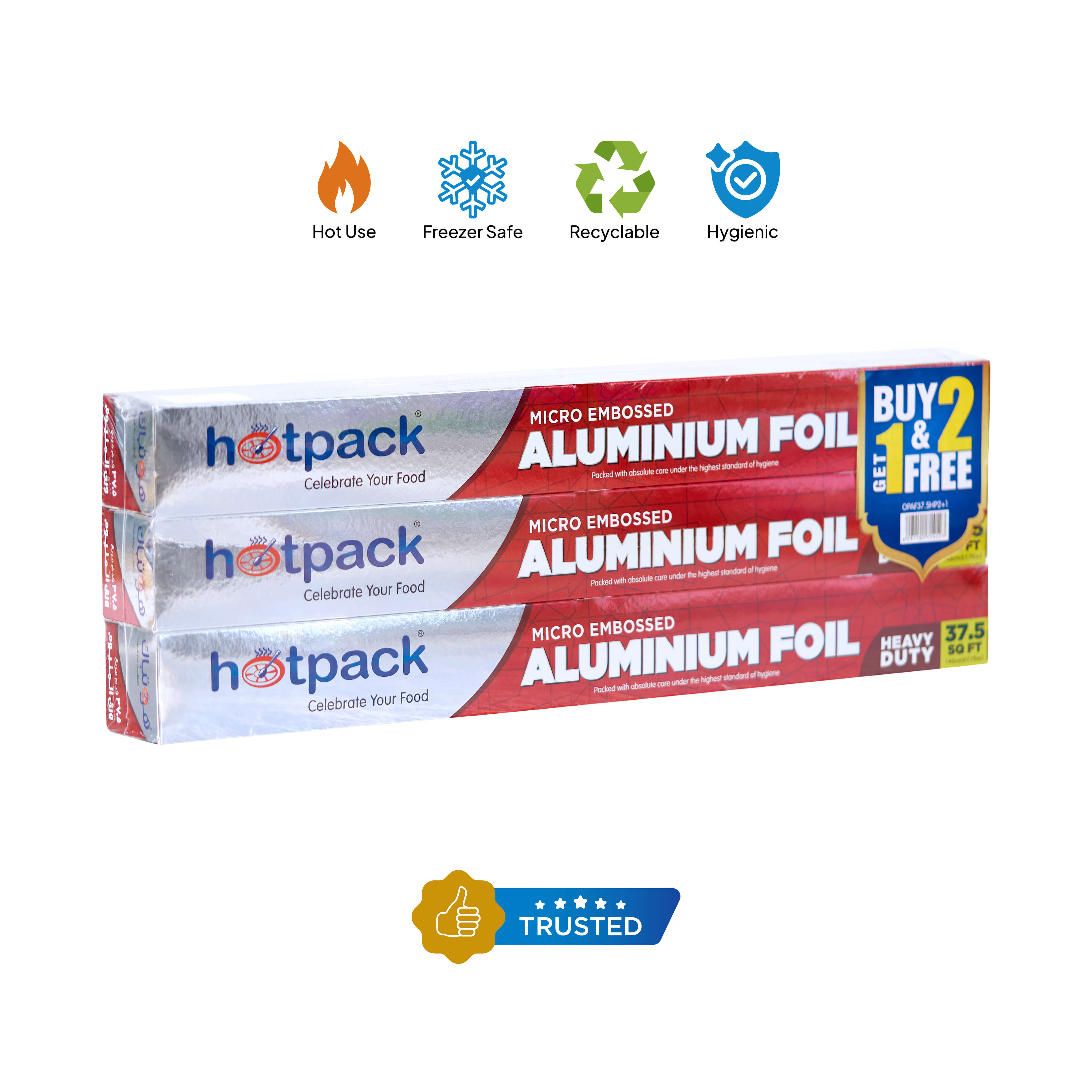 Aluminium Foil 37.5 Sqft 2+1 Free Offer Pack - hotpackwebstore.com