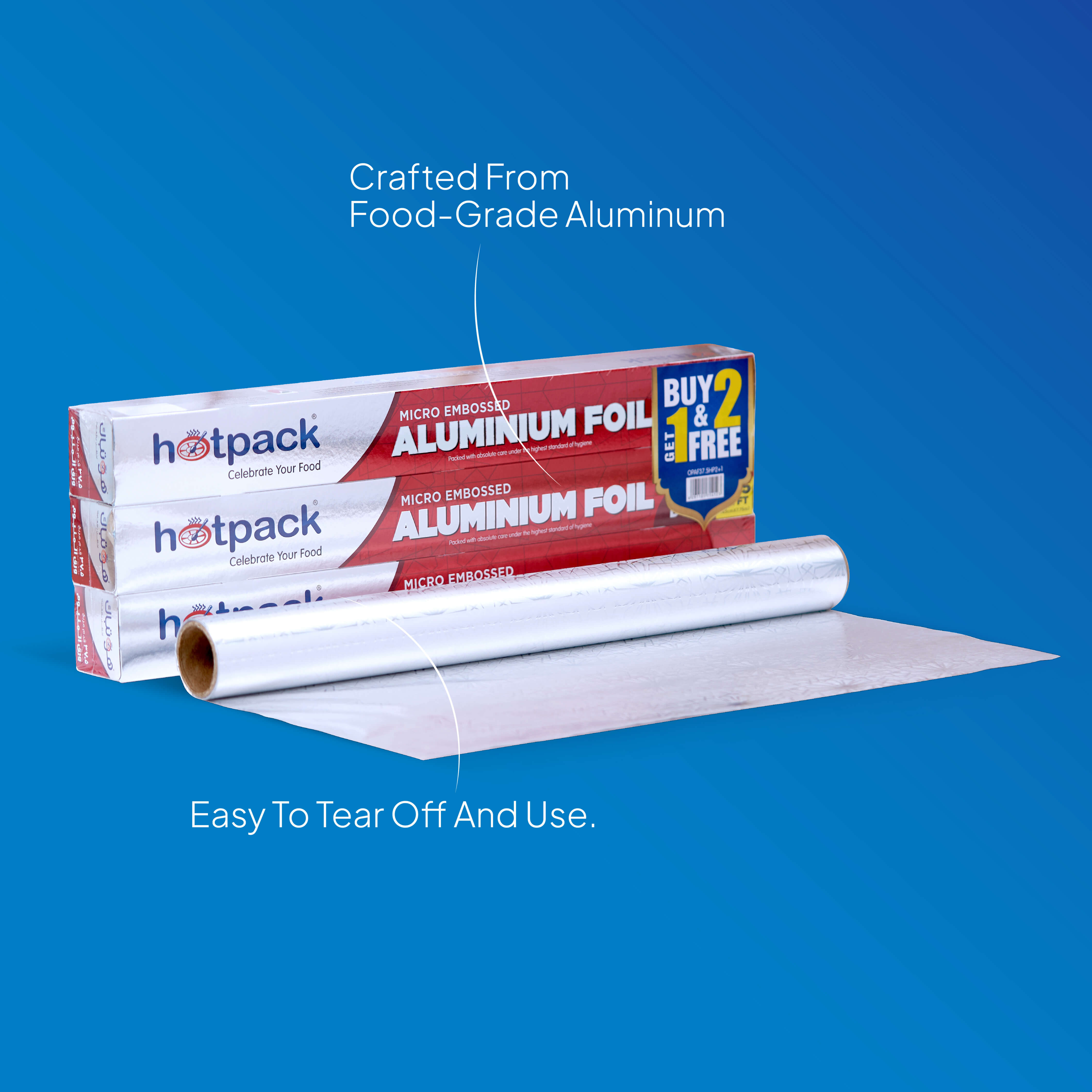 Aluminium Foil 37.5 Sqft 2+1 Free Offer Pack - hotpackwebstore.com