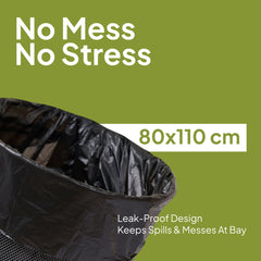 Twin Pack Heavy Duty Garbage Roll Black 80x110cm 55 Gallon 30 Pieces - hotpackwebstore.com