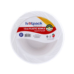 White Plastic Bowls 12 Oz 25 Pieces - hotpackwebstore.com