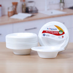 White Plastic Bowls 12 Oz 25 Pieces - hotpackwebstore.com