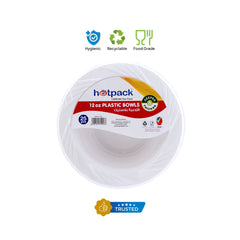 White Plastic Bowls 12 Oz 25 Pieces - hotpackwebstore.com