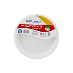 Round Plastic Plate White - hotpackwebstore.com