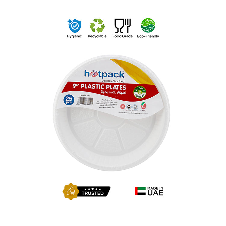 Round Plastic Plate White - hotpackwebstore.com