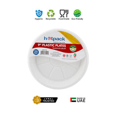 Round Plastic Plate White - hotpackwebstore.com