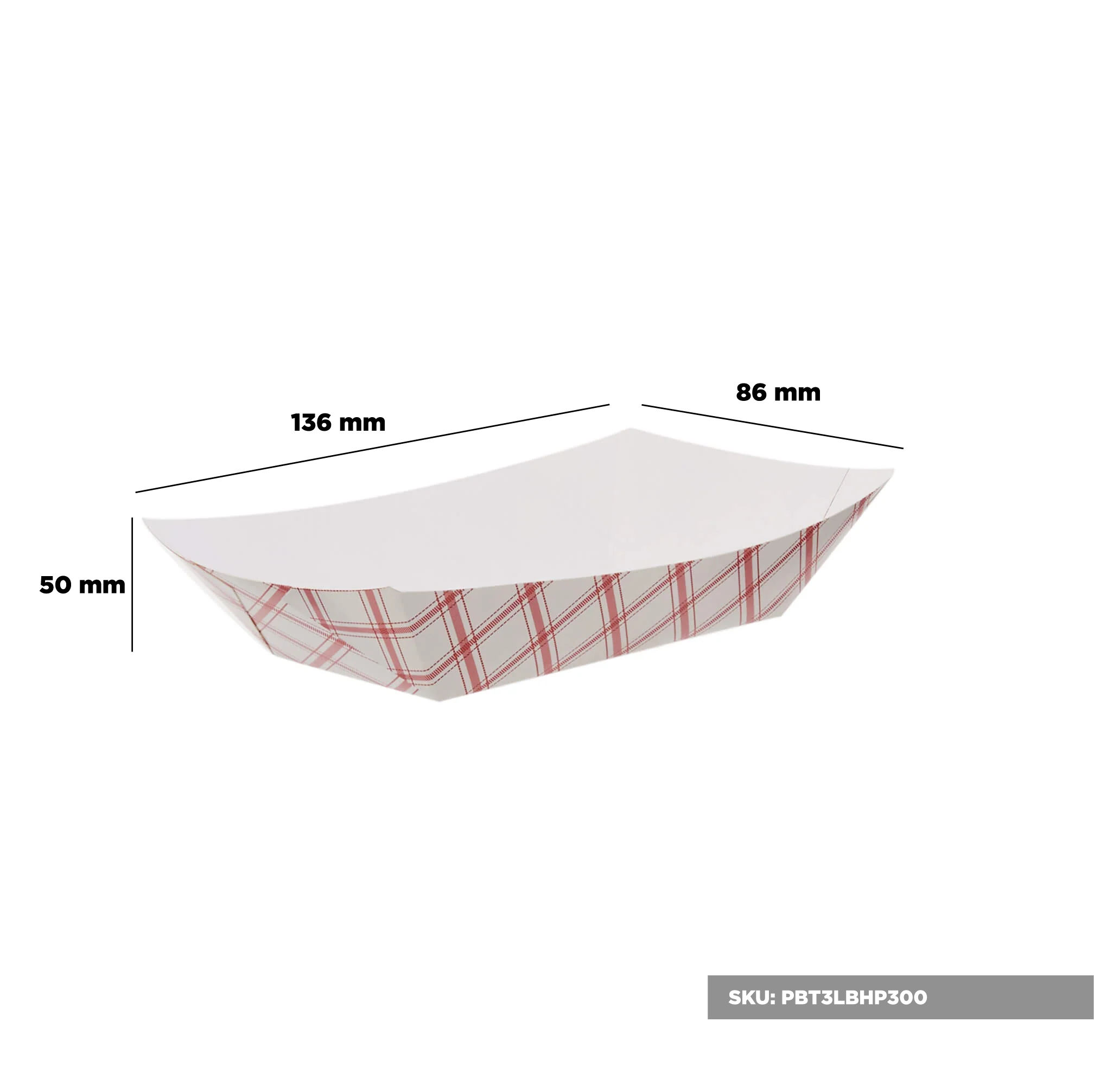 Red and White Paper Boat Tray - hotpackwebstore.com