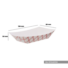 Red and White Paper Boat Tray - hotpackwebstore.com