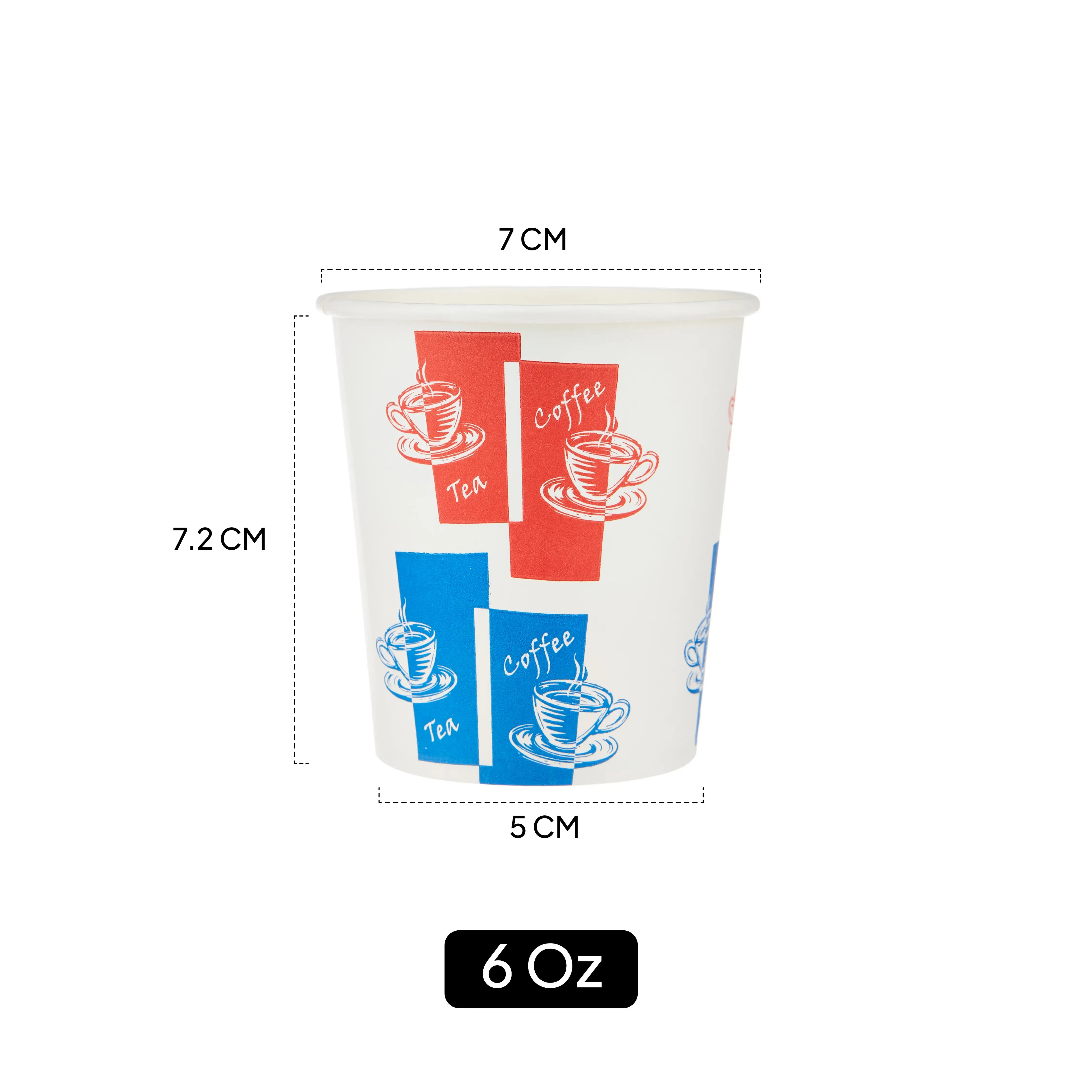 Printed Single Wall Paper Cups 6 Oz - hotpackwebstore.com