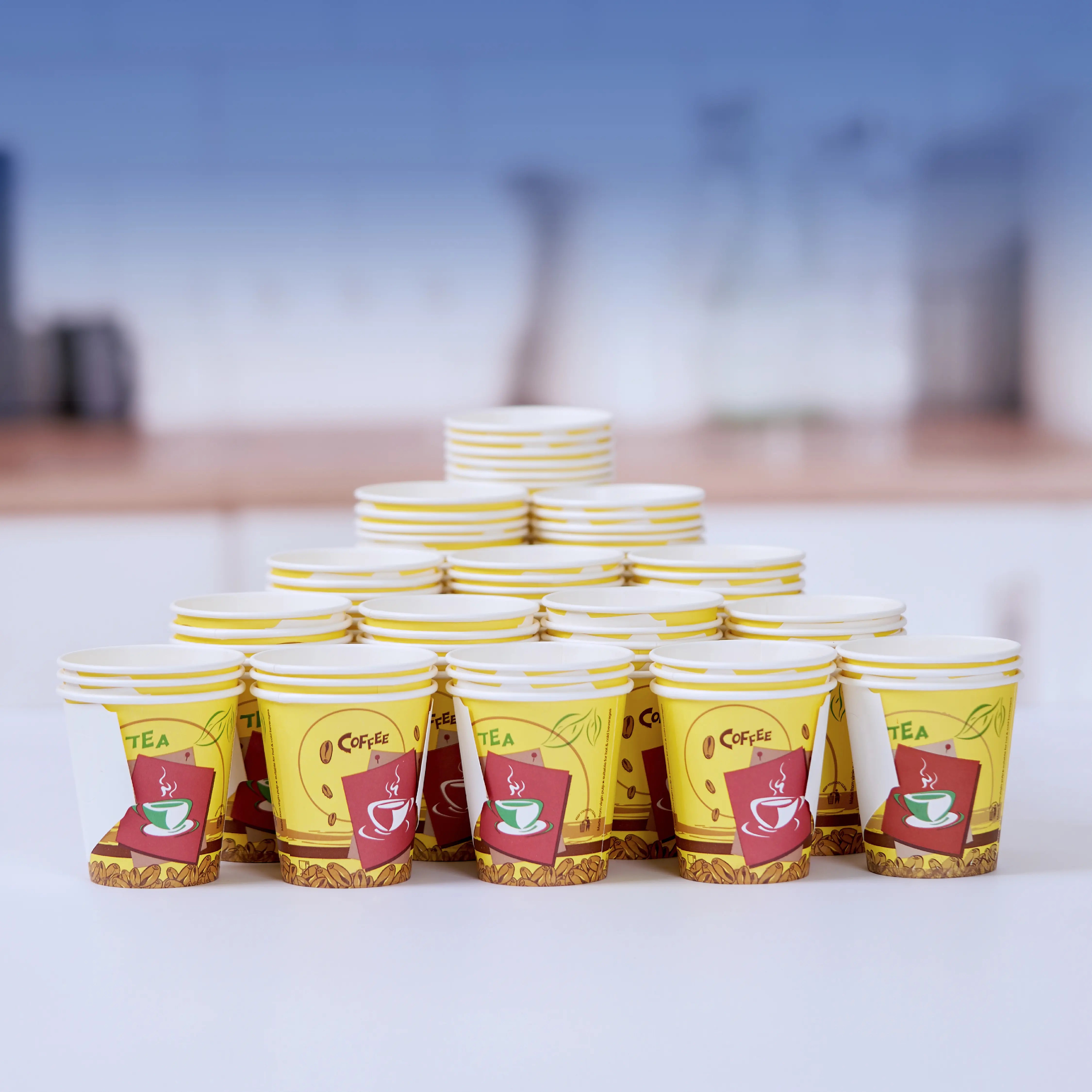 7 Oz Printed Single Wall Paper Cups with Handle - hotpackwebstore.com