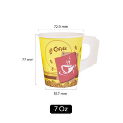 7 Oz Printed Single Wall Paper Cups with Handle - hotpackwebstore.com